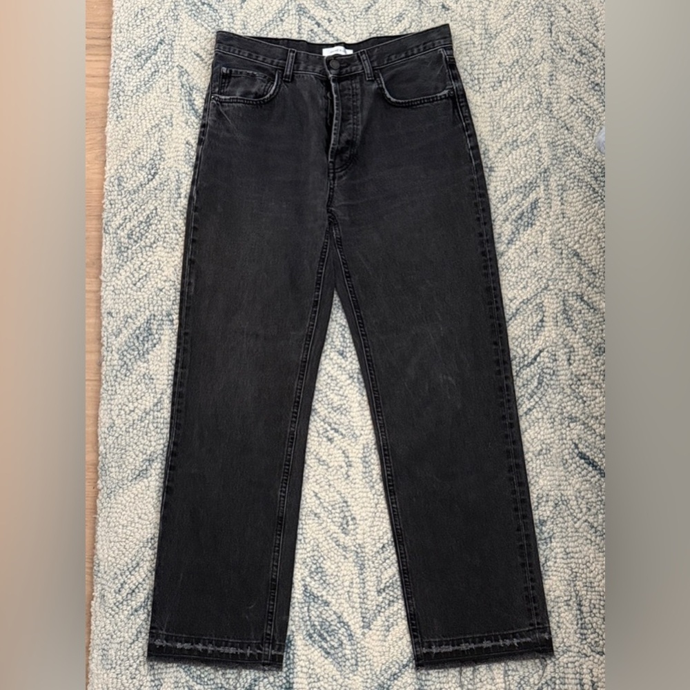 Anine Bing Charcoal Straight Leg Jeans